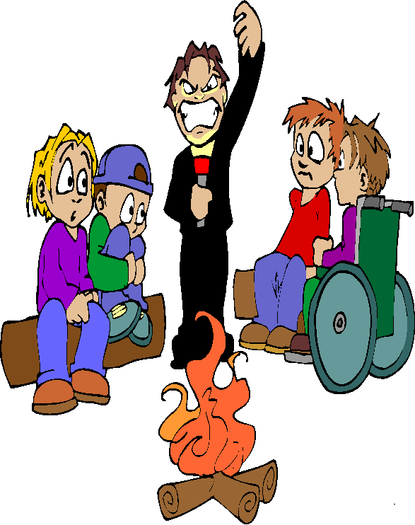 Skit night around the campfire