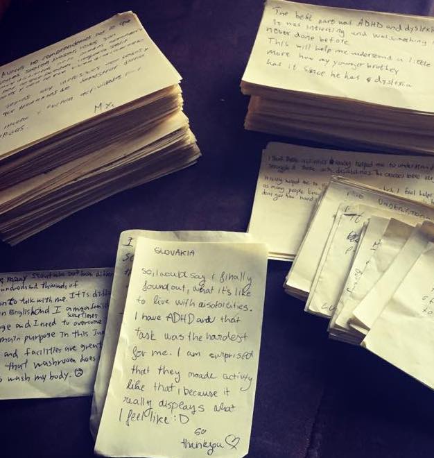 Jamboree comment cards from participants