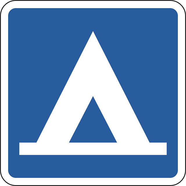 road sign for tenting camp