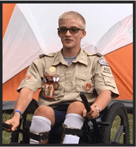 Life Scout in wheelchair