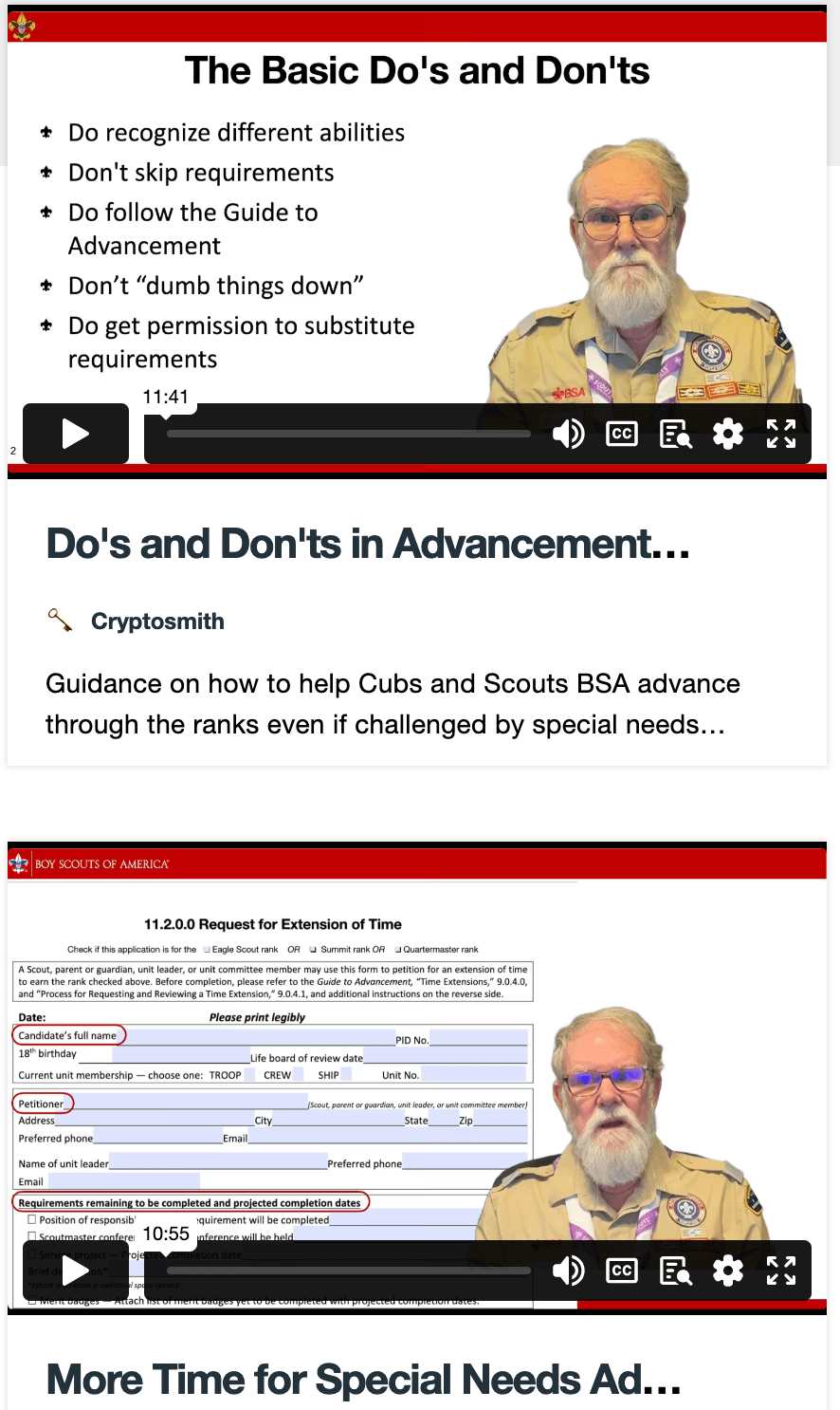 Special Needs Advancement Training